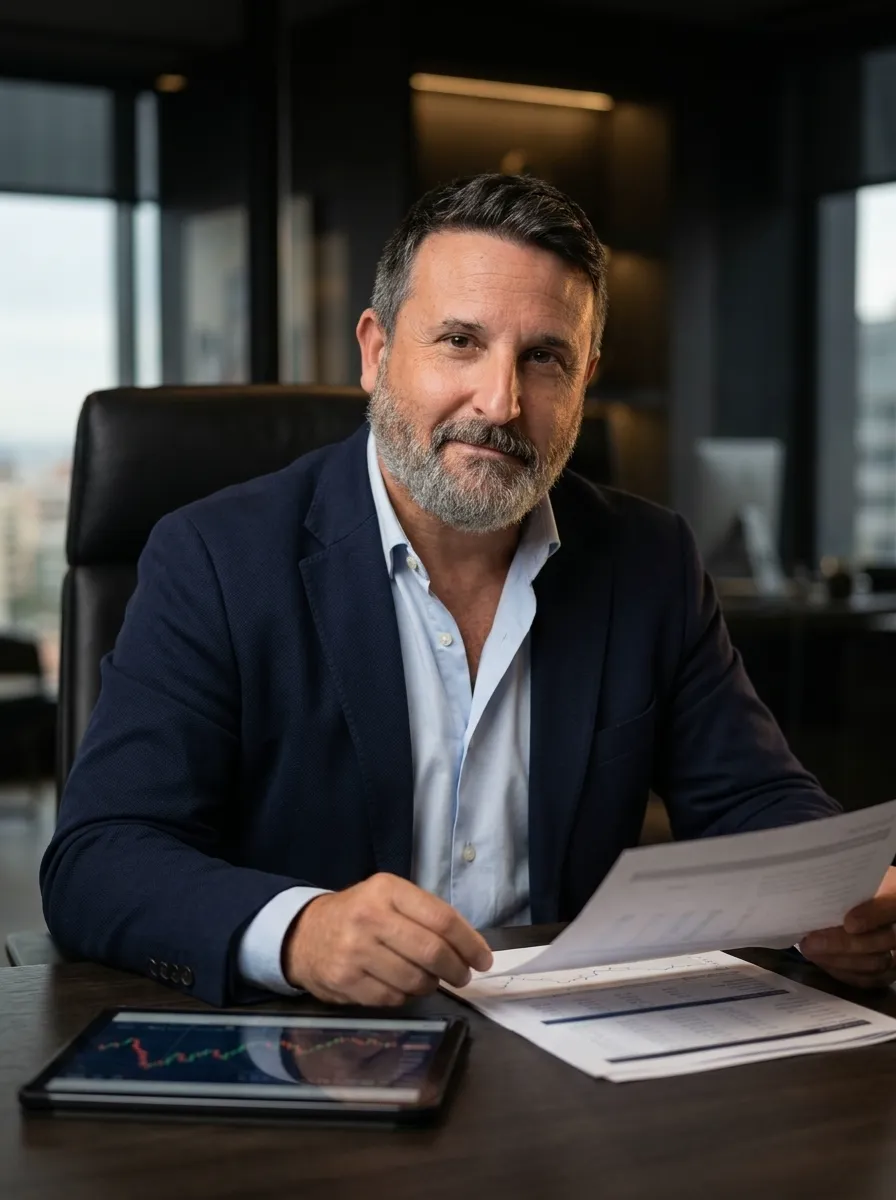 Asesor de DupliCapital revisando un informe de inversión